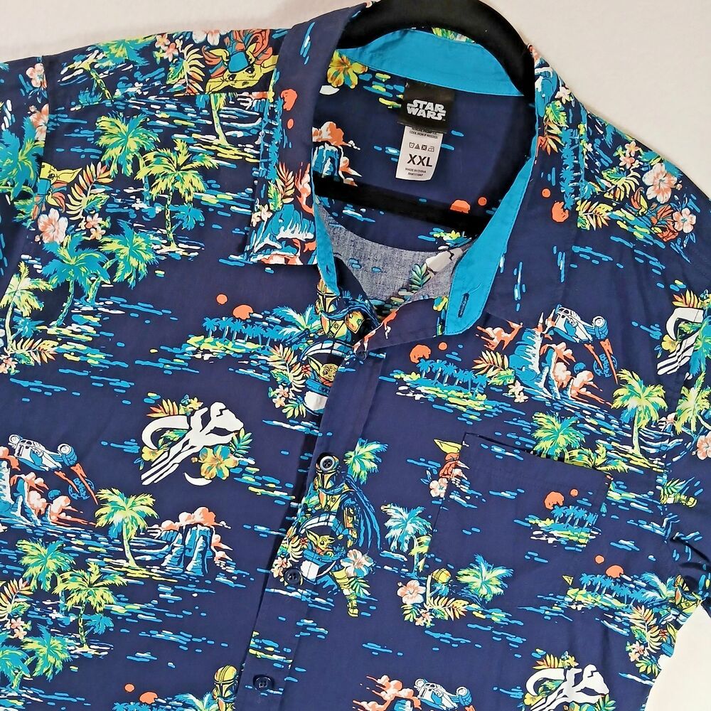 Star Wars Hawaiian Camp SS Shirt Darth Vader Stormtrooper Floral Men XXL #830
